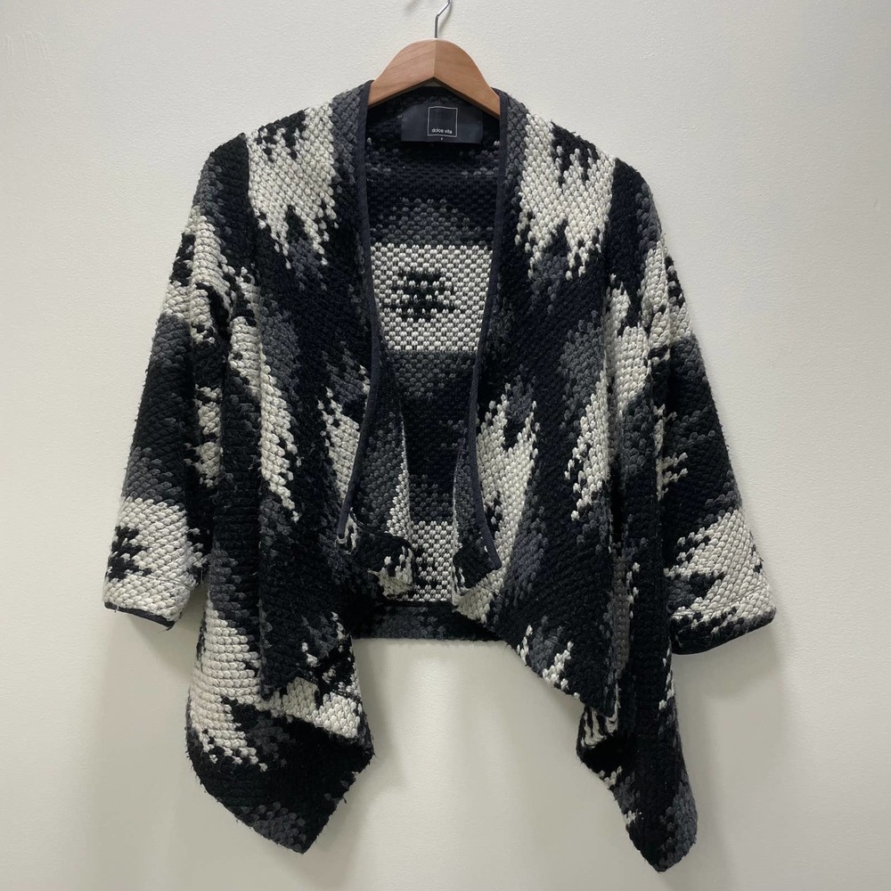 Dolce Vita Anthropologie Women Chunky Knit Cardigan Sweater Aztec Southwest Sz S